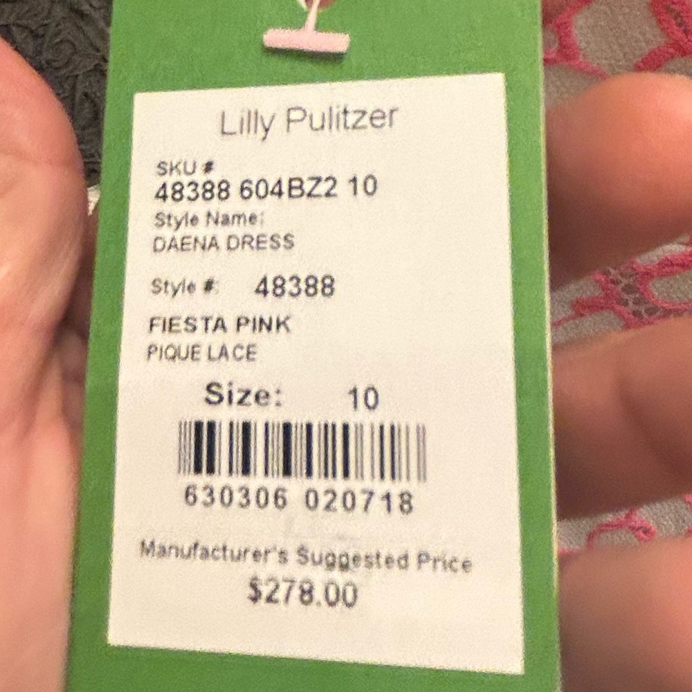 50%off w❤️NWT Lilly Pulitzer Daena Fiesta Pink Nylon Sleeveless Dress 10 $278 - Picture 9 of 16